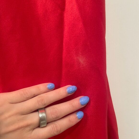 Anna October Sleeveless Bustier Open Back Silky Midi Slip Dress Red Small - Picture 12 of 14